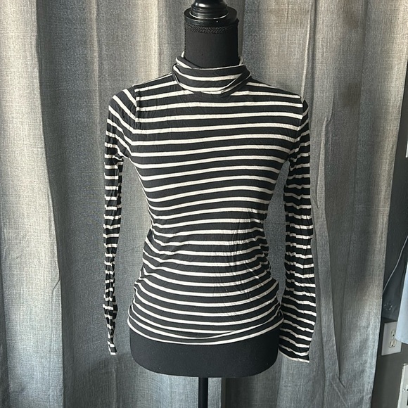 Black and White Striped J. Crew Turtleneck - Picture 1 of 4